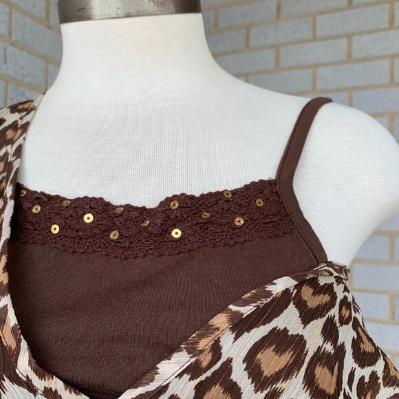 JUSTICE GIRLS ANIMAL PRINT LUREX TIERED DRESS SIZE 14 - Picture 7 of 9